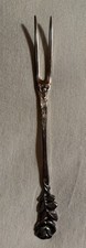 Original Antiko Fleischgabel Hildesheimer Rose 100-g-Silberauflage, Gebraucht