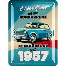 Blechschild TRABANT, DDR Geschenke Männer, Trabi Geschenke, Ossi DDR Produkte