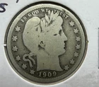 1909-S Barber 90% Silver Quarter - Full "LIBERTY" Visible - F Fine Condition