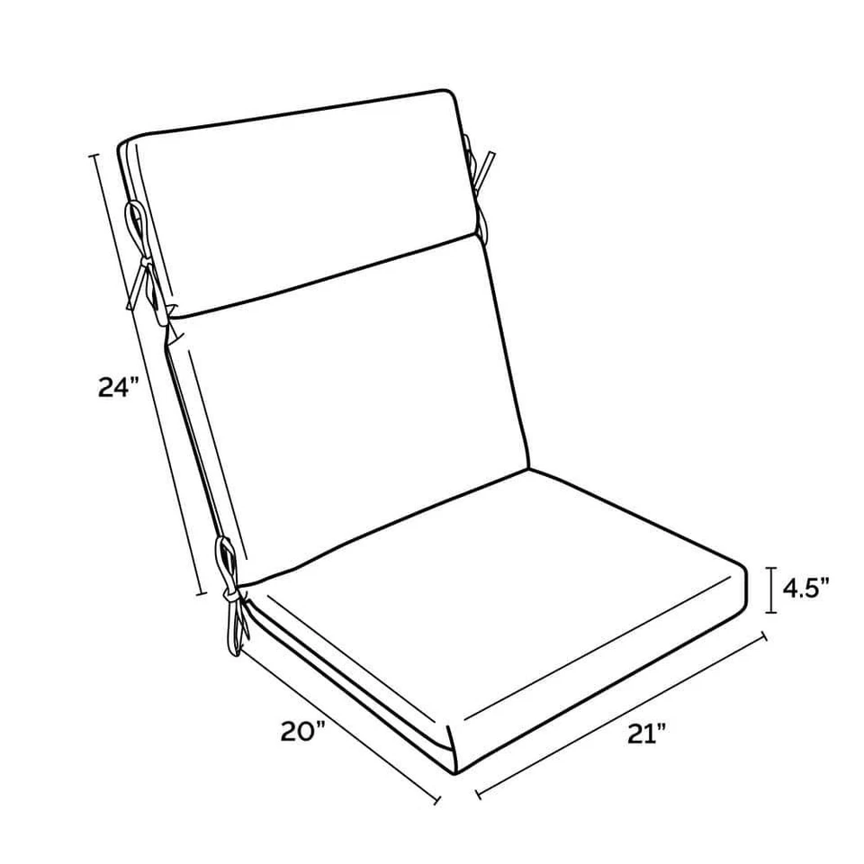 Cojín para silla de exterior rojo rubí respaldo alto 21x44 asiento de patio resistente al agua UV Foto 3 de 4