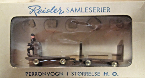 Reiser H0 RARO: juego de carros de andén marrón + embalaje original 7201 Dinamarca como Preiser 800 | Condition: Neu