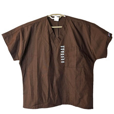 Women's Cherokee NWT Chocolate Brown Scrub Top Size XS