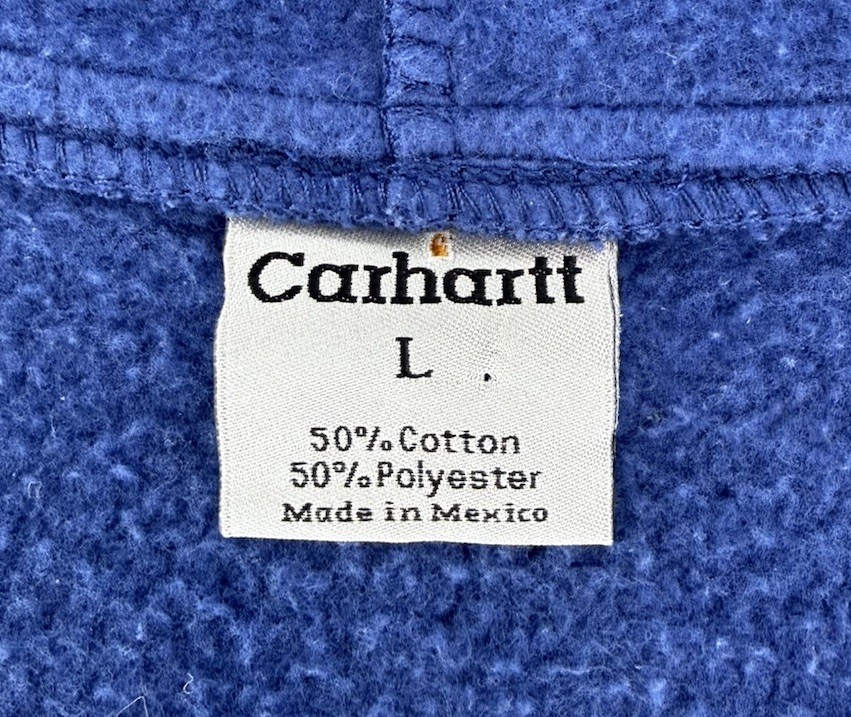 Carhartt Full Zip Hoodie Mens Sz L Workwear Blue thumbnail 7