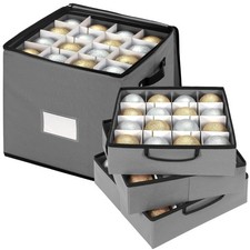 Christmas Ornament Storage Box with Adjustable DividersChristmas Ornaments Orga