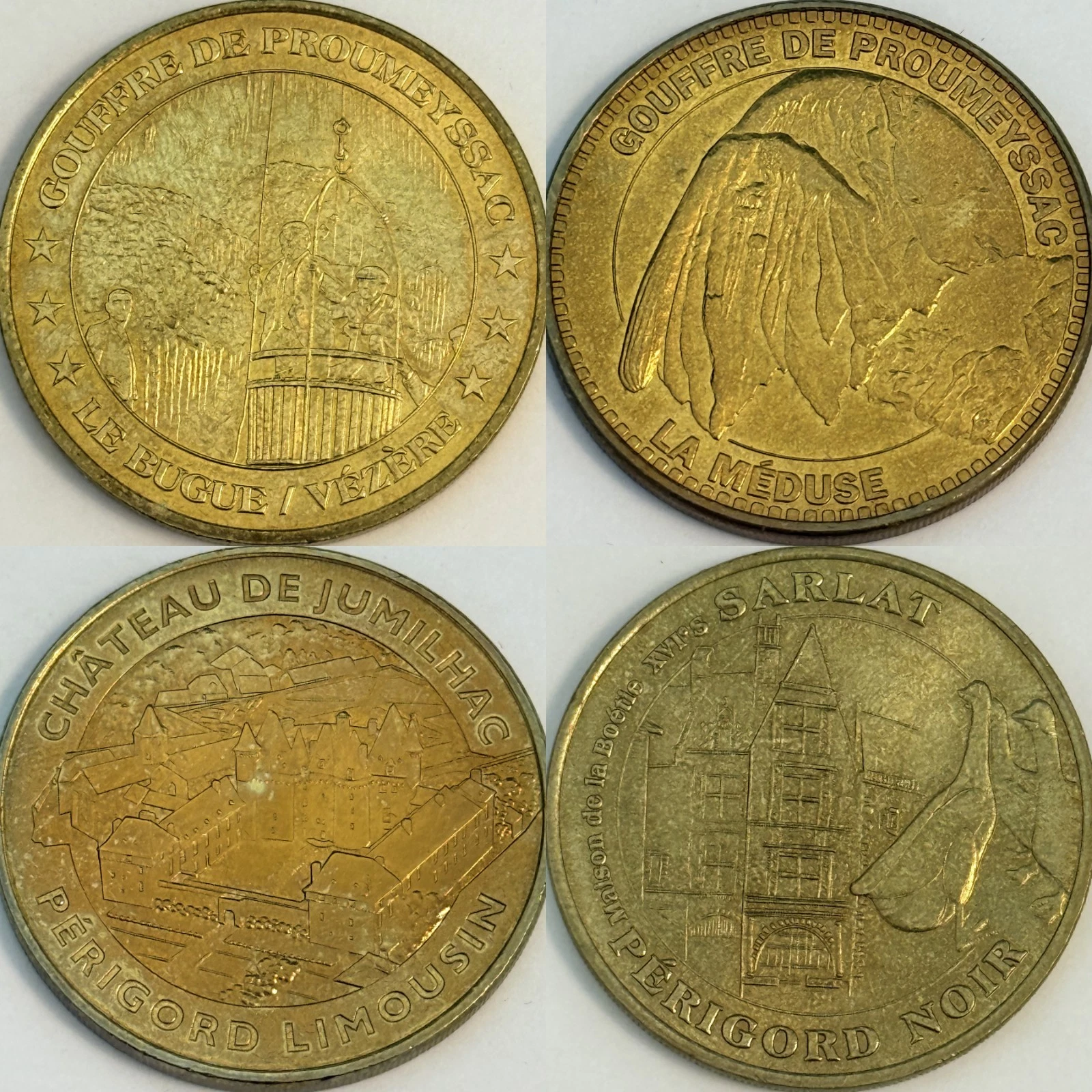 Dordogne 24 - Lot Jetons Touristiques Médailles Souvenirs Monnaie de Paris