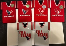 LOT OF 6 OLDER HOUSTON TEXANS JERSEY GAME DAY KOOZIES GIVEAWAY BUD LIGHT VERIZON