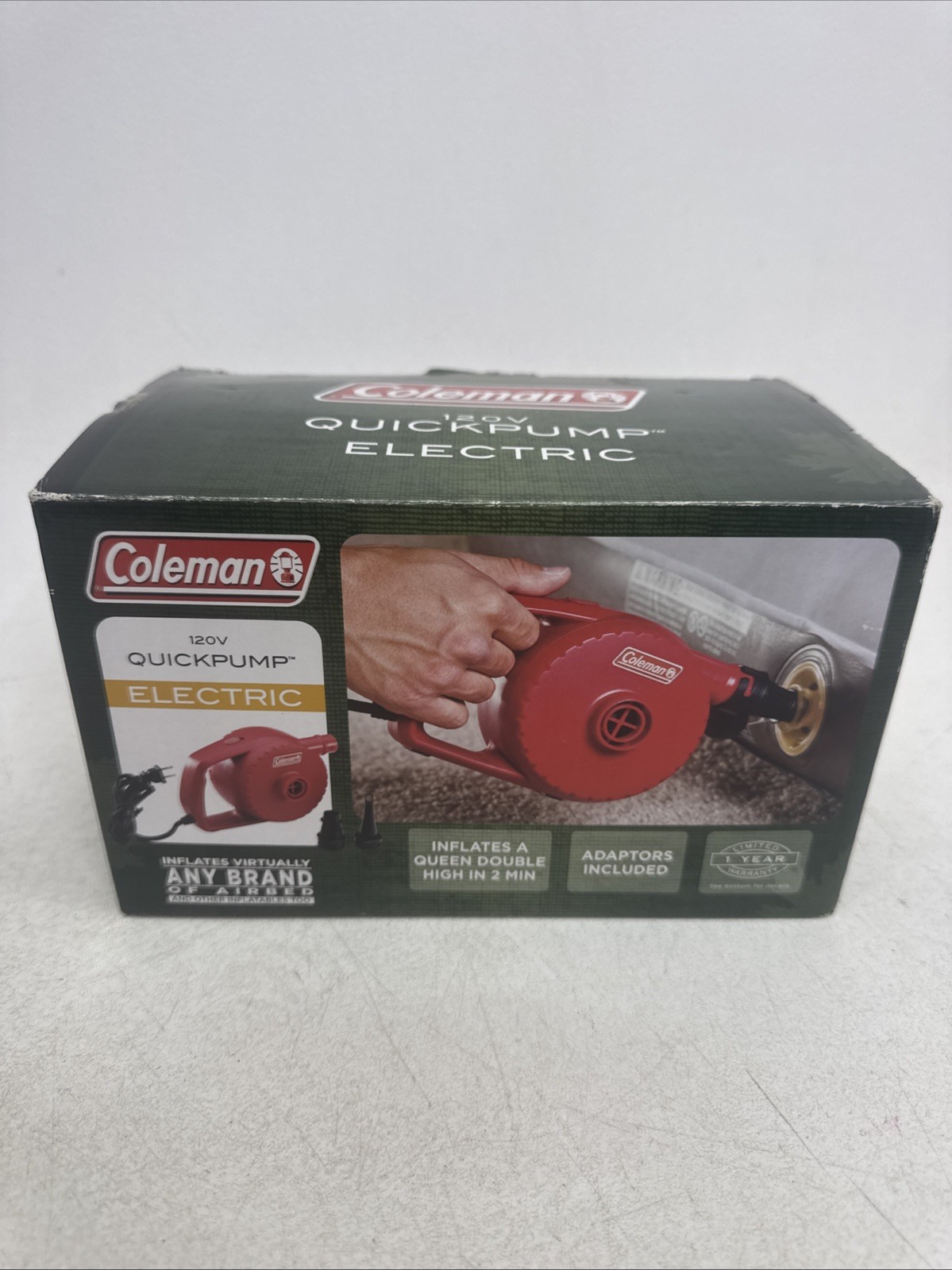 Coleman Quickpump Electric Air Pump - Inflatable Air Mattress Pool Toys - 120V