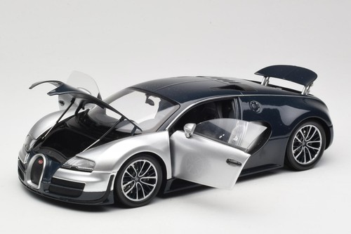 100110841-O Bugatti Veyron Super Sport Dark Blue Carbon Silver No Outside Box Mi - Picture 2 of 8