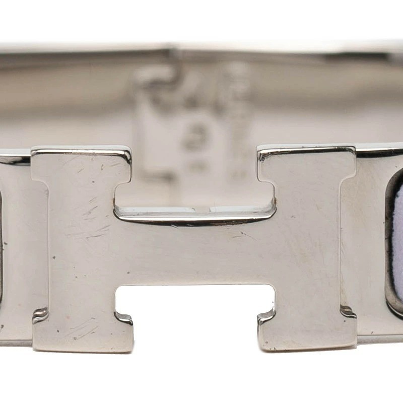 Hermès Click H PM Bracelet Silver  Light Purple Metal Enamel Women's Used thumbnail 14