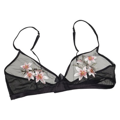Ella.M, Bralette, Größe: 80B, Schwarz/Mehrfarbig, Polyester, Blumen, Damen #qmG
