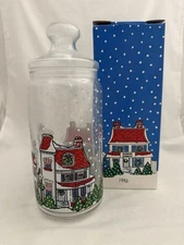 Vintage Collectible Dunkin Donuts Christmas Jar Munchkins Cookie Canister w/box