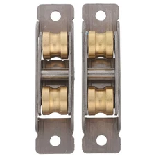 2 Pcs Double Roller Sliding Door Pulley Metal Wheels For Window And Wardrobe