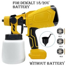 Cordless Paint Sprayer with 3pcs Nozzles HVLP & 1000ml Bottle for DeWalt 18/20V