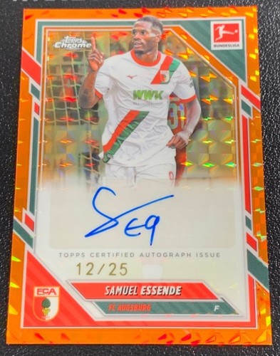 Samuel Essende 2025-26 Topps Chrome Bundesliga Orange Geometric Auto /25 #BA-SE