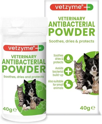 Vetzyme Veterinary Antibacterial Powder for Dogs, Cats and Small Pets 40g
