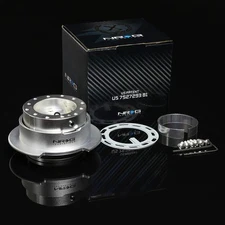 NRG STEERING WHEEL LOCK QUICK RELEASE ADAPTOR GEN 2.5 SILVER BODY+FLARED RING