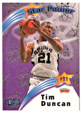 TIM DUNCAN 1997 Fleer Ultra Star Power ROOKIE Insert Card #18 SP SPURS Champion. rookie card picture