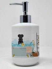 Black Natural Ears Schnauzer Ceramic Soap Dispenser Hand Soap Dispenser Pump