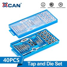XCAN Tap and Die Set 40pcs Screw Thread Plug Taps Wrench Die Alloy Steel