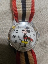 Vintage Basis Watch ~ Walt Disney Mickey Mouse ~ Swiss Manual Wind Watch Rare
