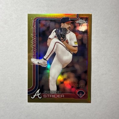 2025 Topps Chrome - Spencer Strider #46 Gold Refractor 10/50