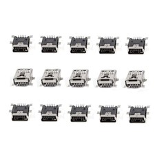 15 Pcs Mini USB Type B 5-Pin 180  SMD PCB Jack Socket Connector