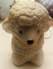 Sweet Ceramic Lamb Night Light by INTERPUR of Taiwan, 1940-50s, New Cord