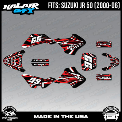 Graphics Kit for SUZUKI JR50 (2000-2006) JR 50  Prime Series  - Red
