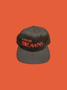 Cleveland Browns AJD VTG 80s Spell Out Brown SnapBack Hat