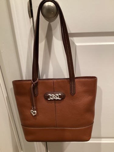 Brighton interlock Tara tote brown Pebble grain leather bag perfect carried once
