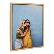 Printed Framed Canvas Wall Art, 16x20 Natural, Sylvie Personal Print with Your