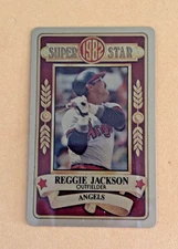 1982 PERMA GRAPHIC==GOLD==SUPER-STAR #-220 REGGIE JACKSON==CALIFORNIA ANGELS