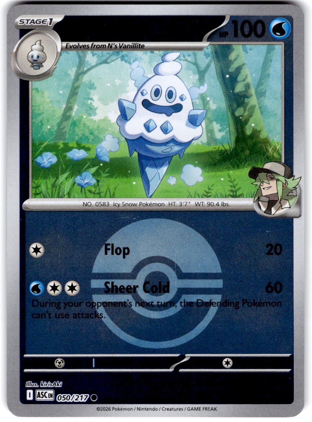 Pokemon N's Vanillish ASC 50/217 Pokeball Holo Near Mint English