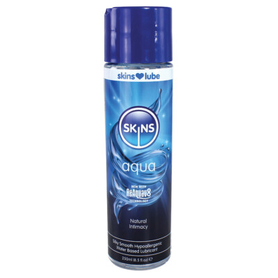 Skins Aqua Silky Smooth Natural Intimacy Water Based Lubricant - Select Size