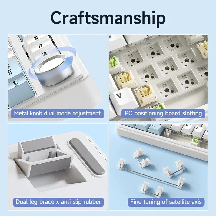 AULA F75 75% Wireless Mechanical Keyboard,2.4Ghz/Type-C/5.0 - Reaper / Blue - Image 2 of 4