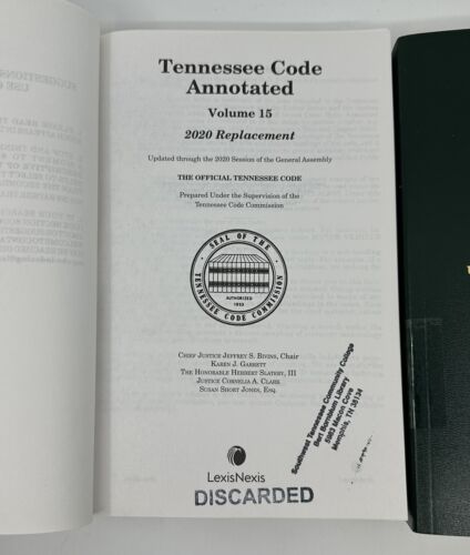 Tennessee Code Annotated Court Rules & General Index A-Z Full Set 5 Volumes 2020 - Foto 7 di 8