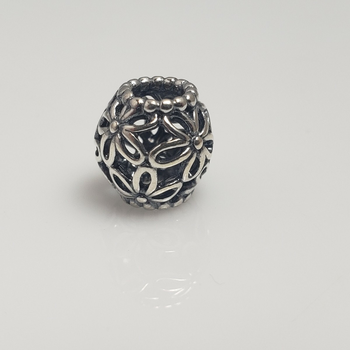Pandora Sterling Silver Openwork Wildflower Bead Charm