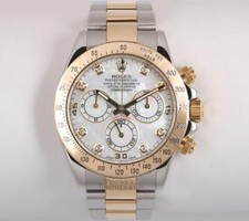 Rolex Men Daytona 116523 Two Tone 18k Steel 40mm Watch-White MOP Diamond Dial 2