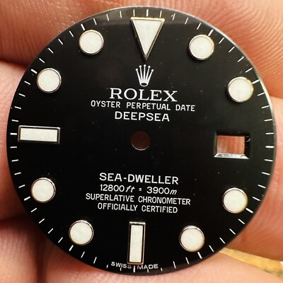 Rolex schwarzes Zifferblatt Chromalight für Sea Dweller Deepsea 44mm Modell Ref 116660