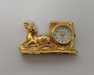 Vintage Dimpax Miniature Mini Clocks Mantle Desk Gold Brass Quartz Collectable