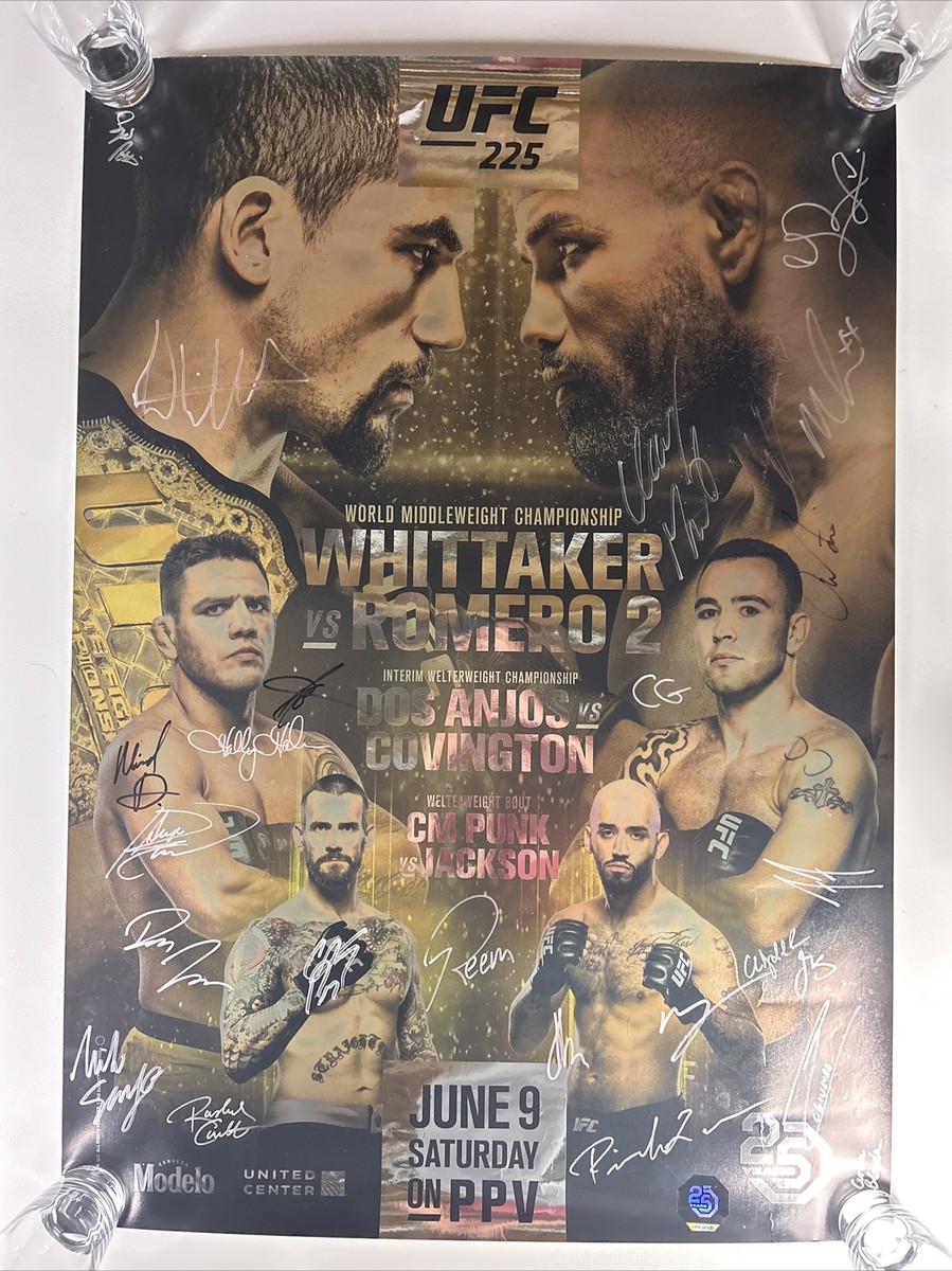 SUPER RARE GRAIL* UFC 225 Whittaker Vs Yoel Romero 2 Signed