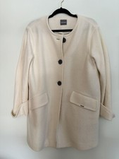 Nwot Geiger Ivory Button Down Pure Wool Jacket Women's Size 38