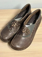 L'Artiste Spring Step Dark Brown Leather Slip-on Clogs Womens Size 41 (10 US)