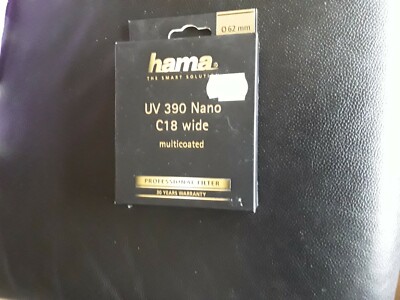 Hama UV 390 Nano C18 wide Professional Filter 62 mm multicoated neu 