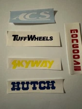 5 RUB-ON BMX FREESTYLE STICKERS HUTCH SKYWAY TUFF WHEELS ACS MONGOOSE  DECALS 4"