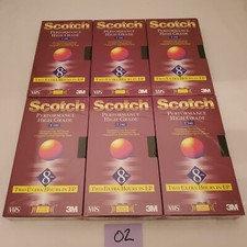 New Lot Of 6 Scotch VHS Factory Sealed T-160 Blank Video Cassette Film Tapes 02