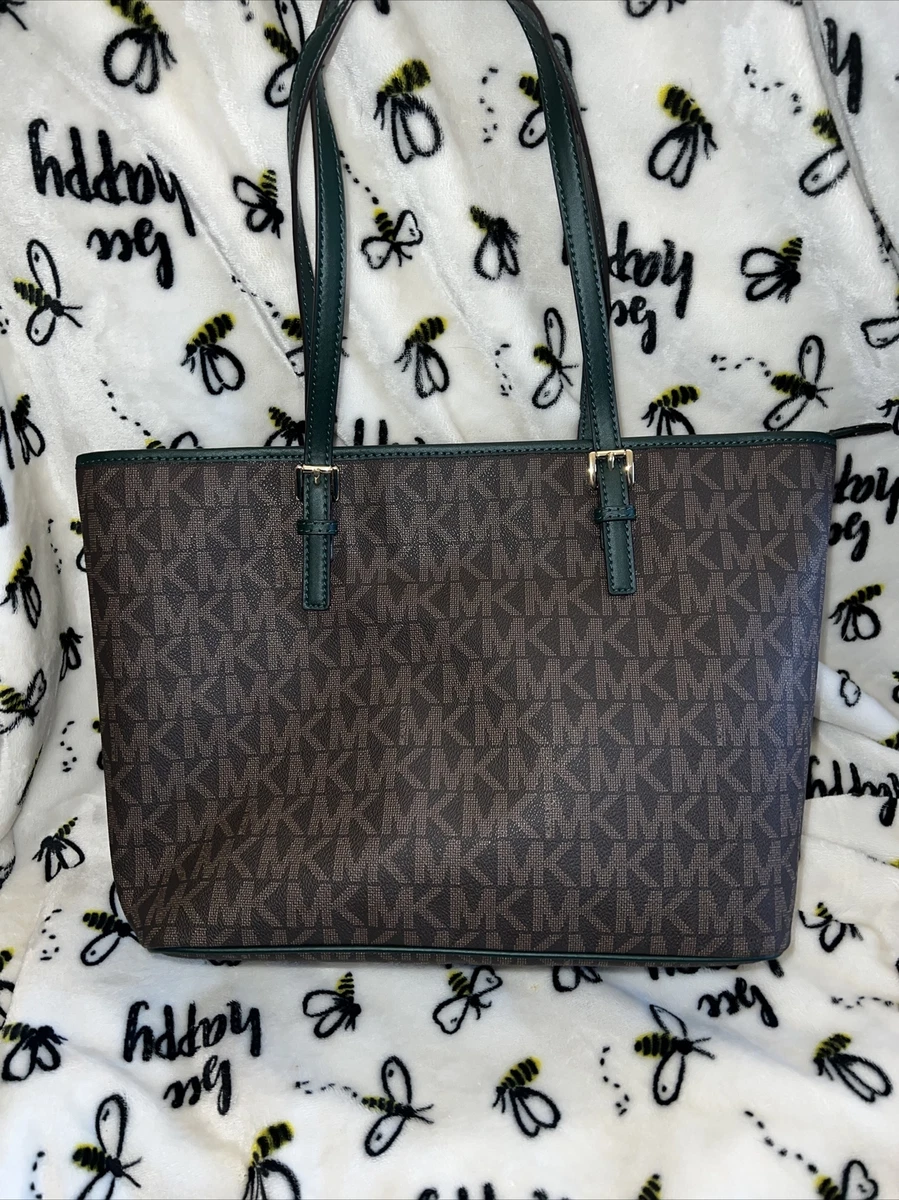 green and brown michael kors bag