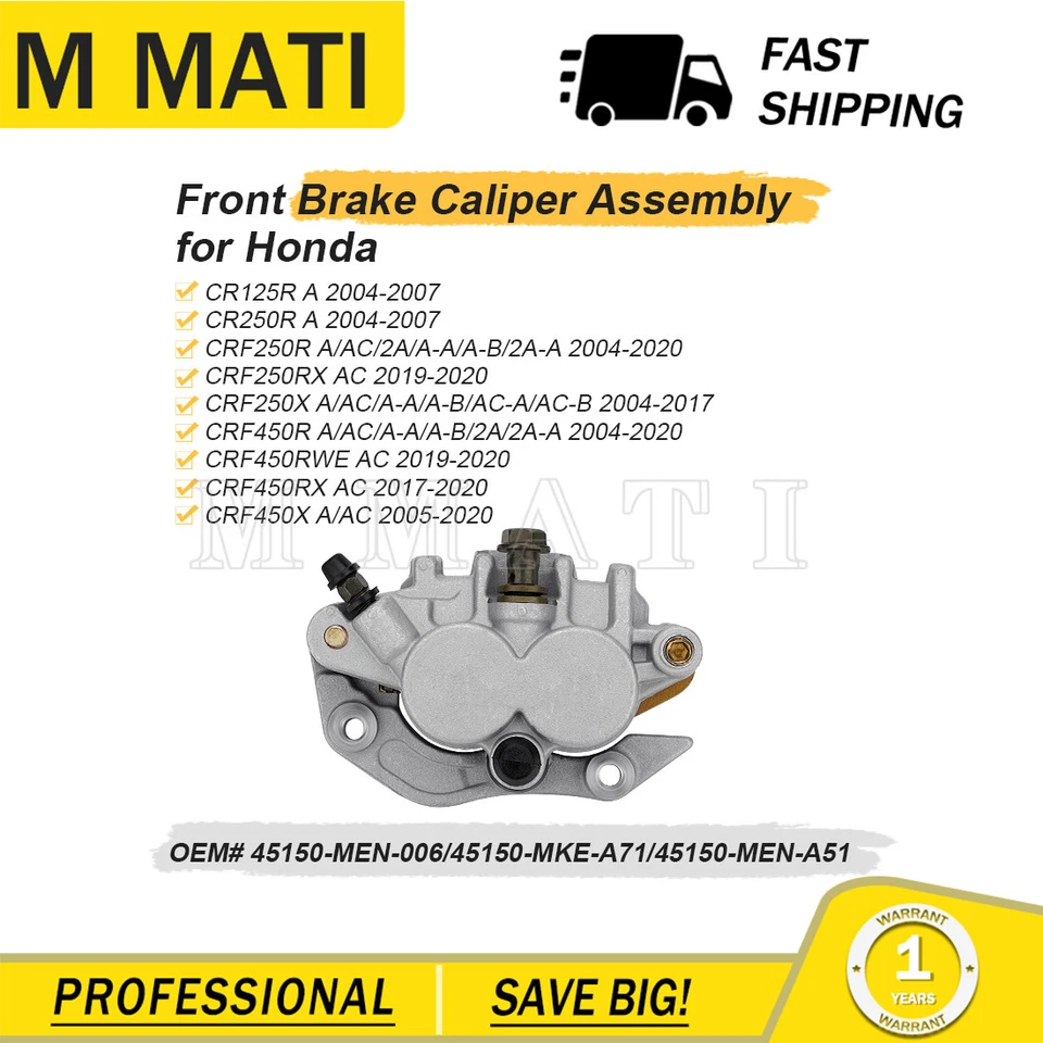 Front Brake Caliper for Honda CRF450R 2004-2020 CRF450RX CRF450RWE 2017-2020 - Image 4 of 4