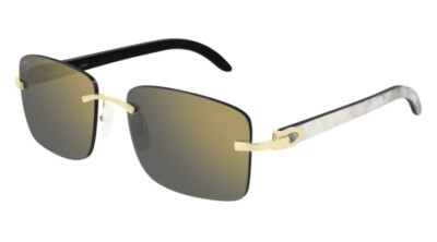 CARTIER C DECOR WHITE GENUINE BUFFALO HORN SUNGLASSES 100% AUTHENTIC