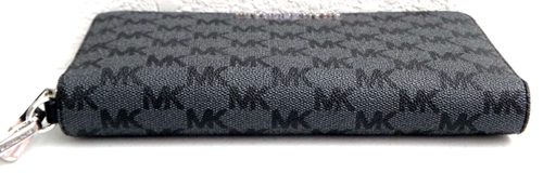 MICHAEL KORS Black MK Signature Jet Set Item LG Travel Continental Wallet Clutch - Picture 7 of 14